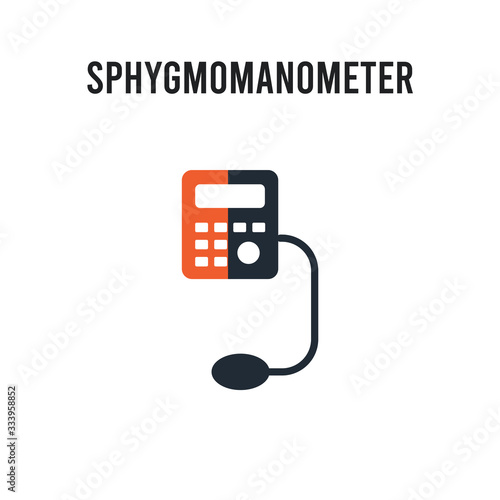 Sphygmomanometer vector icon on white background. Red and black colored Sphygmomanometer icon. Simple element illustration sign symbol EPS
