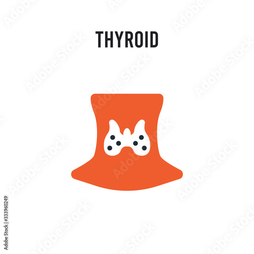 Thyroid vector icon on white background. Red and black colored Thyroid icon. Simple element illustration sign symbol EPS