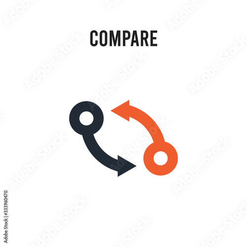 Compare vector icon on white background. Red and black colored Compare icon. Simple element illustration sign symbol EPS