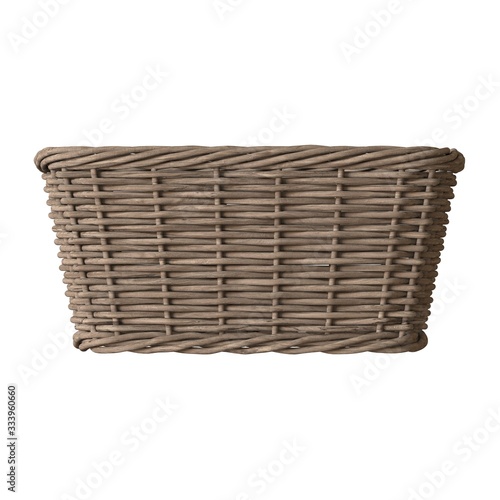 Wicker basket on a white background. Isolate.