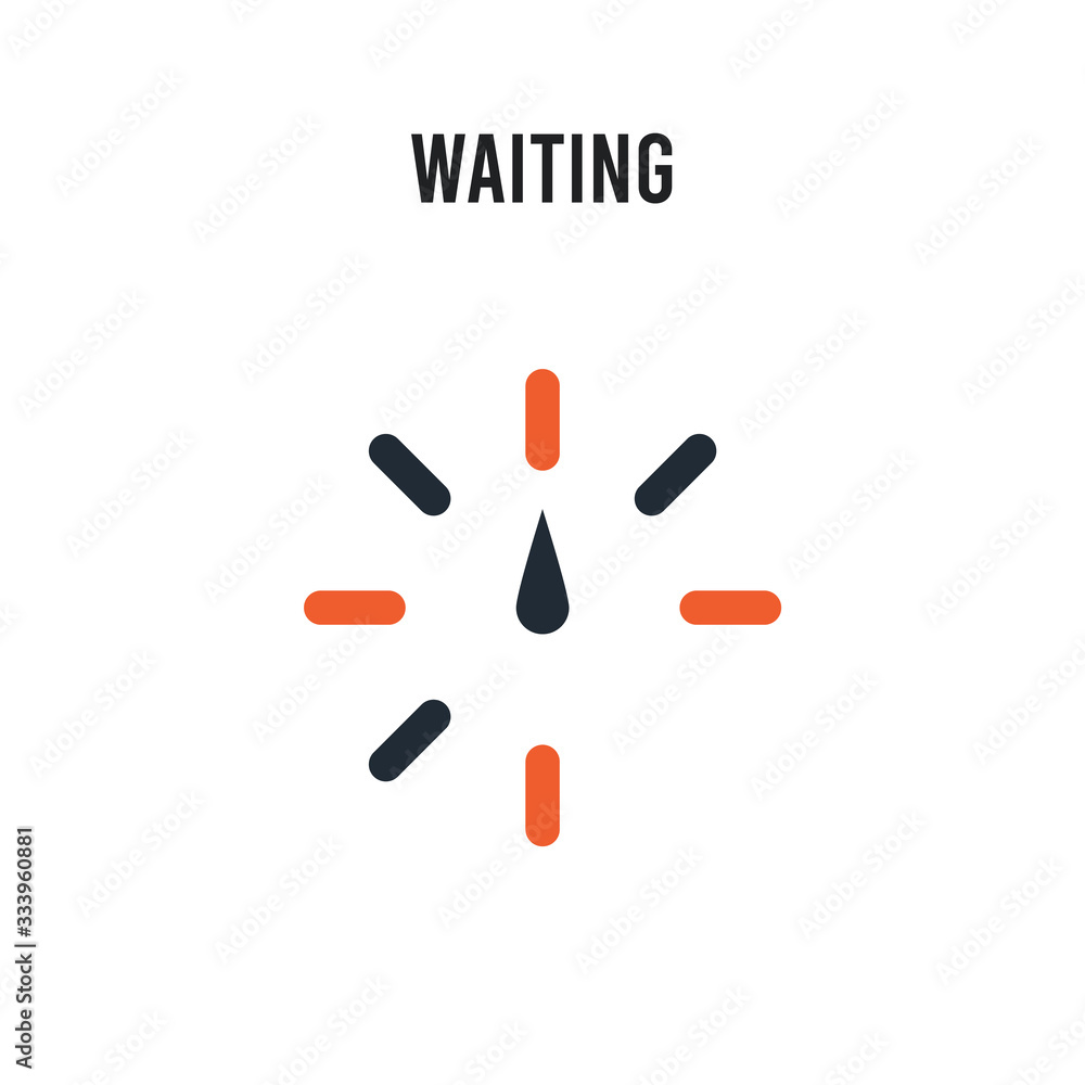 Waiting vector icon on white background. Red and black colored Waiting icon. Simple element illustration sign symbol EPS Waiting vector icon on white background. Red and black colored Waiting icon. Simple element illustration sign symbol EPS