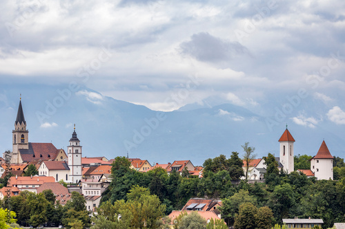 Kranj town with Alps in Slovenia