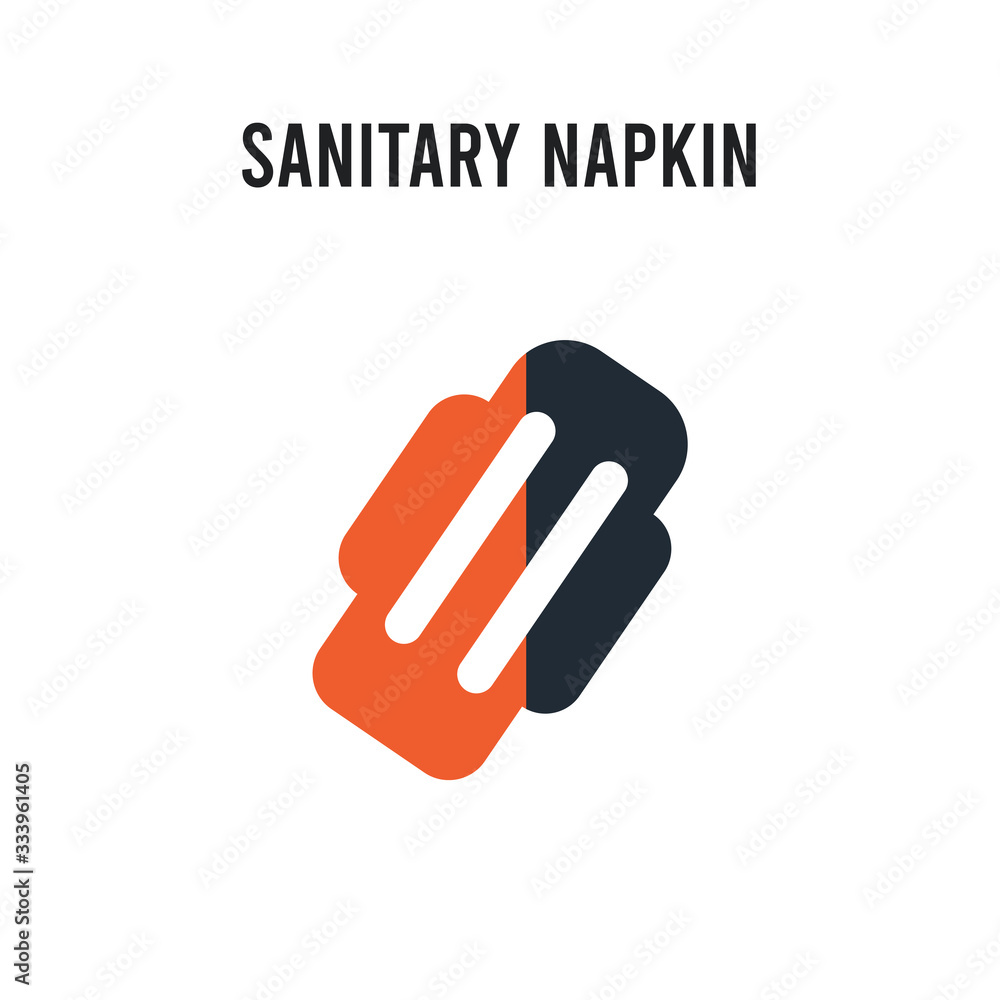 Sanitary napkin vector icon on white background. Red and black colored Sanitary napkin icon. Simple element illustration sign symbol EPS