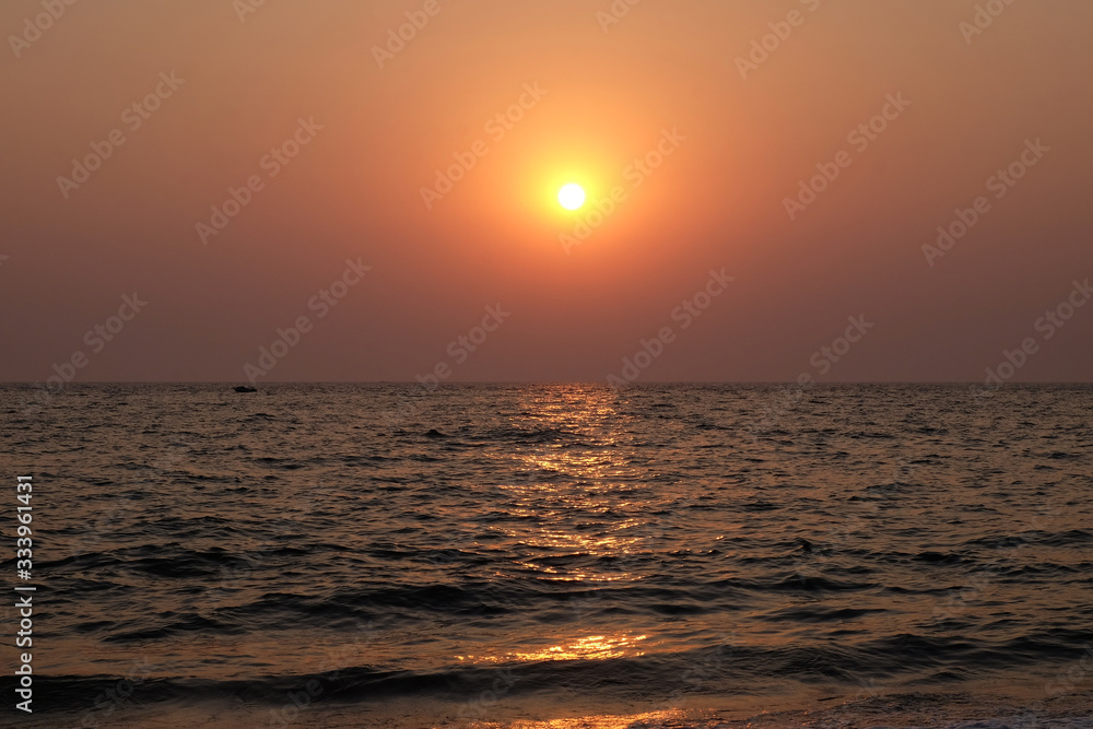 Sunset at Candolim Beach, North Goa, India