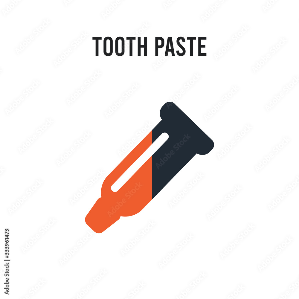 Tooth paste vector icon on white background. Red and black colored Tooth paste icon. Simple element illustration sign symbol EPS