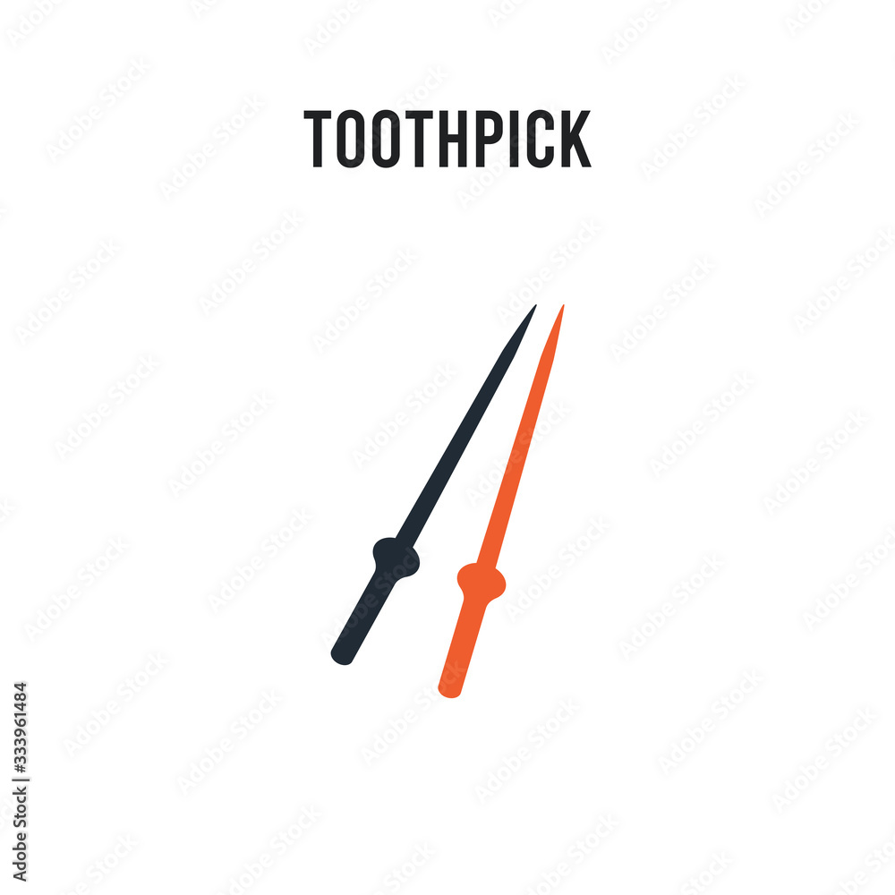 Toothpick vector icon on white background. Red and black colored Toothpick icon. Simple element illustration sign symbol EPS Toothpick vector icon on white background. Red and black colored Toothpick icon. Simple element illustration sign symbol EPS