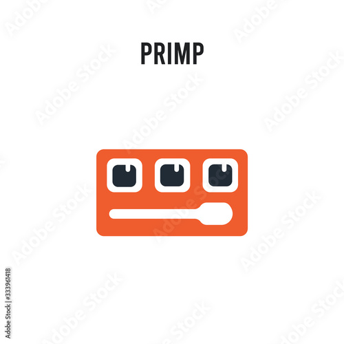 primp vector icon on white background. Red and black colored primp icon. Simple element illustration sign symbol EPS