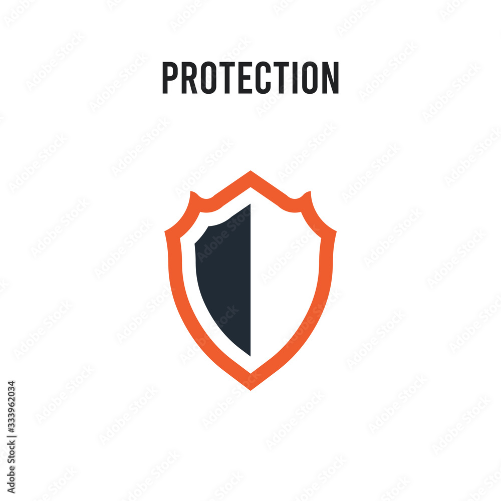 Protection vector icon on white background. Red and black colored Protection icon. Simple element illustration sign symbol EPS Protection vector icon on white background. Red and black colored Protection icon. Simple element illustration sign symbol EPS