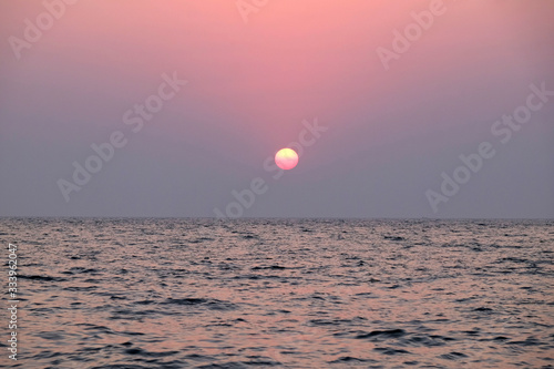 Sunset at Candolim Beach  North Goa  India