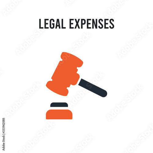 legal expenses vector icon on white background. Red and black colored legal expenses icon. Simple element illustration sign symbol EPS
