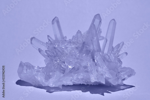 Rock crystals on white background