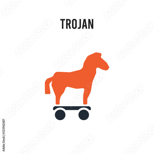 Trojan vector icon on white background. Red and black colored Trojan icon. Simple element illustration sign symbol EPS