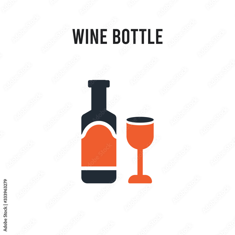 Wine bottle vector icon on white background. Red and black colored Wine bottle icon. Simple element illustration sign symbol EPS Wine bottle vector icon on white background. Red and black colored Wine bottle icon. Simple element illustration sign symbol EPS