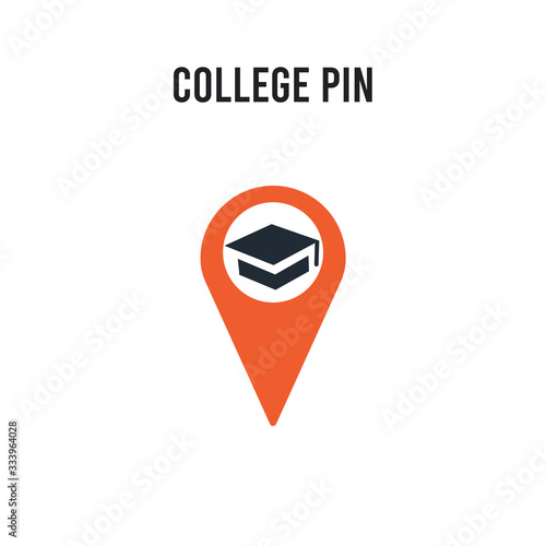 Free Download College Pin vector icon on white background. Red and black colored College Pin icon. Simple element illustration sign symbol EPS - GFXLoad