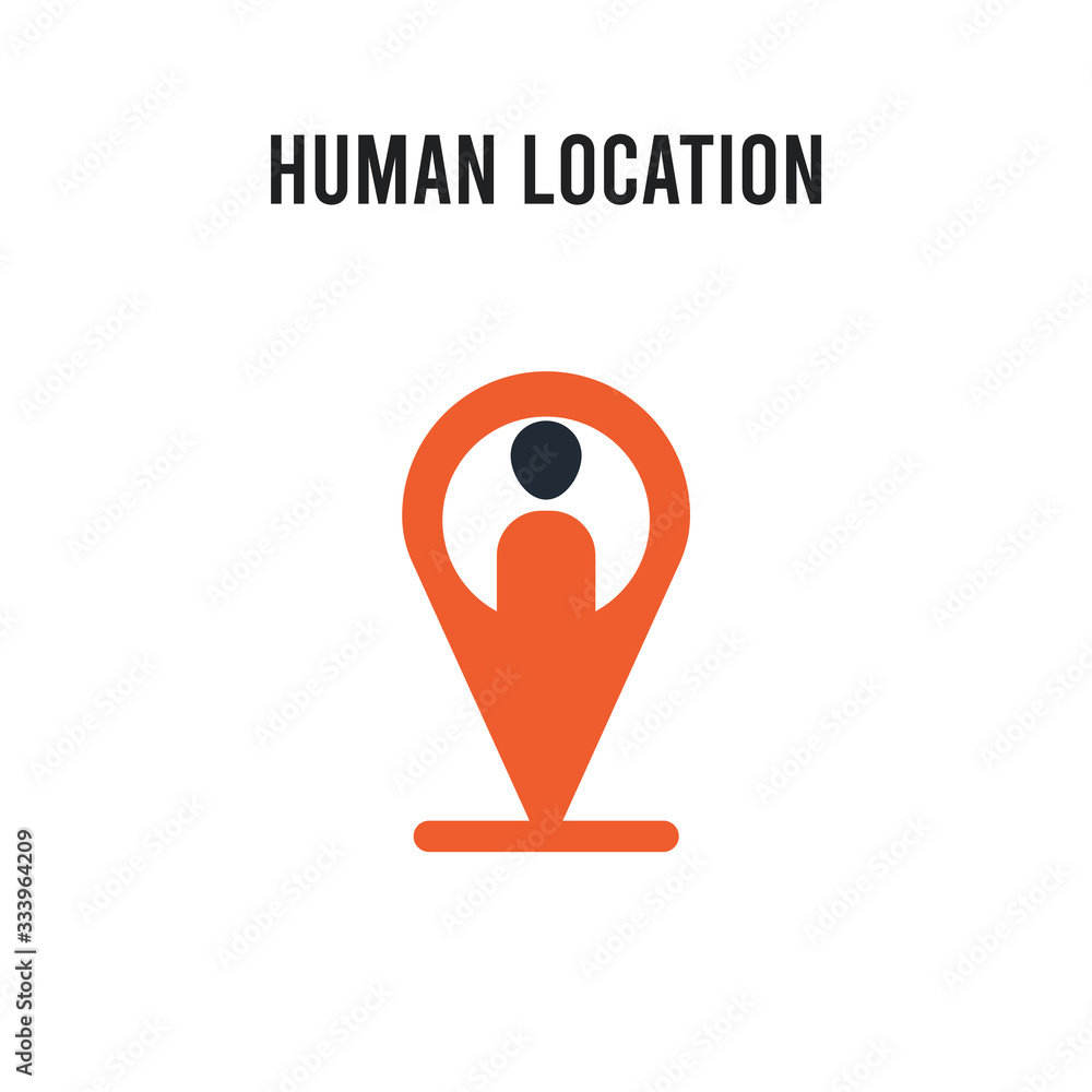 Human Location vector icon on white background. Red and black colored Human Location icon. Simple element illustration sign symbol EPS Human Location vector icon on white background. Red and black colored Human Location icon. Simple element illustration sign symbol EPS