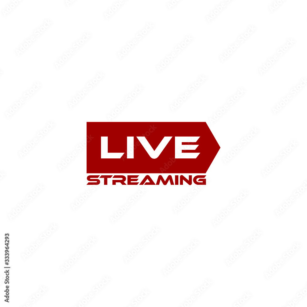 Obraz premium Live streaming button icon. Red symbol and button of live streaming isolated on white background