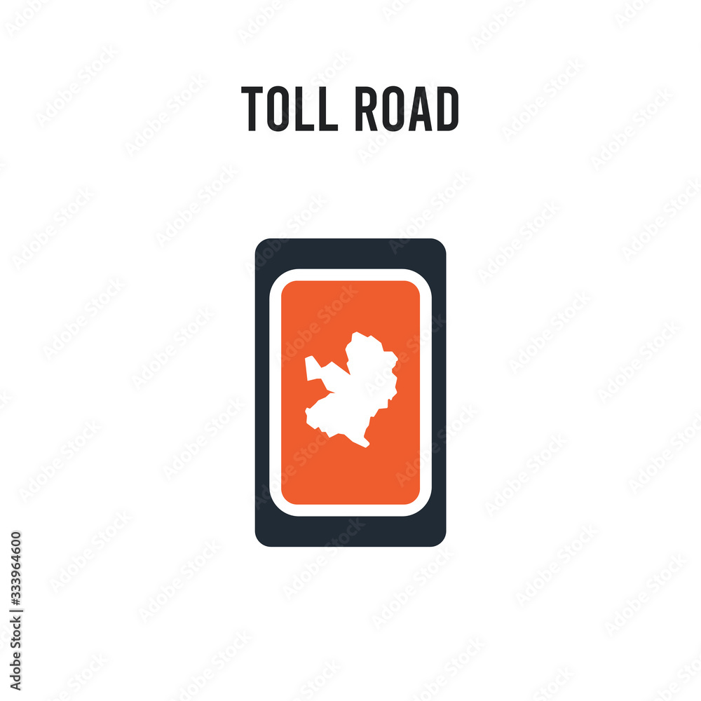 Toll road vector icon on white background. Red and black colored Toll road icon. Simple element illustration sign symbol EPS Toll road vector icon on white background. Red and black colored Toll road icon. Simple element illustration sign symbol EPS