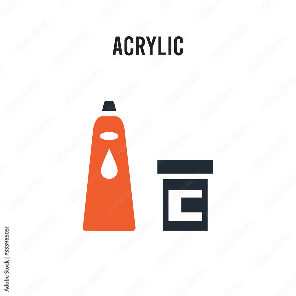 Acrylic vector icon on white background. Red and black colored Acrylic icon. Simple element illustration sign symbol EPS Acrylic vector icon on white background. Red and black colored Acrylic icon. Simple element illustration sign symbol EPS