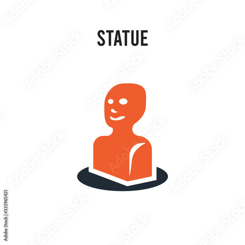 Statue vector icon on white background. Red and black colored Statue icon. Simple element illustration sign symbol EPS