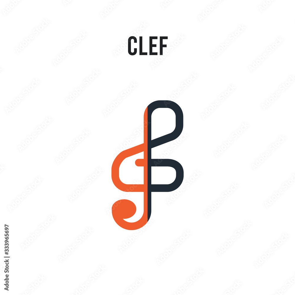 Clef vector icon on white background. Red and black colored Clef icon. Simple element illustration sign symbol EPS Clef vector icon on white background. Red and black colored Clef icon. Simple element illustration sign symbol EPS