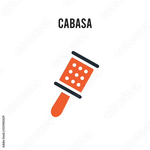 Cabasa vector icon on white background. Red and black colored Cabasa icon. Simple element illustration sign symbol EPS photo