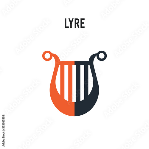 Lyre vector icon on white background. Red and black colored Lyre icon. Simple element illustration sign symbol EPS
