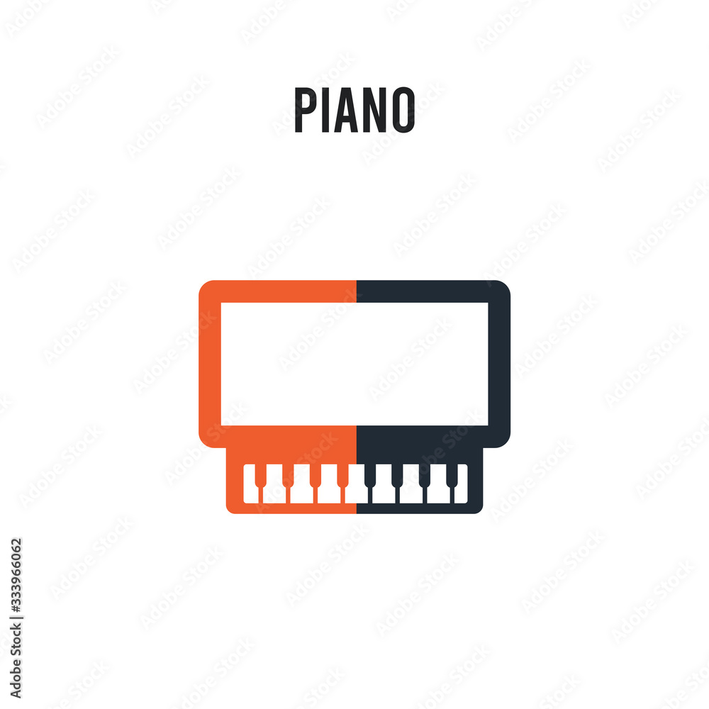 Piano vector icon on white background. Red and black colored Piano icon. Simple element illustration sign symbol EPS Piano vector icon on white background. Red and black colored Piano icon. Simple element illustration sign symbol EPS