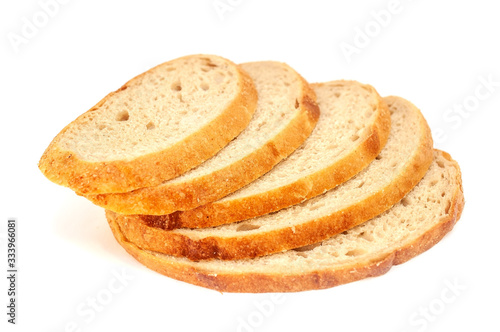 White soft fresh bread on a white background