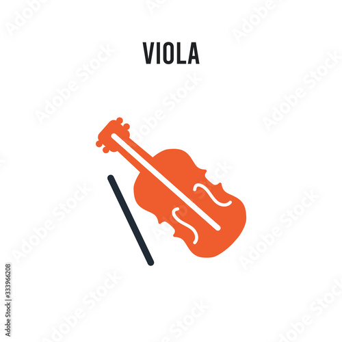 Viola vector icon on white background. Red and black colored Viola icon. Simple element illustration sign symbol EPS