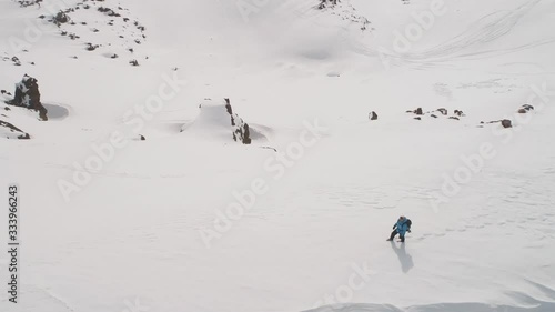 skiing in the mountains