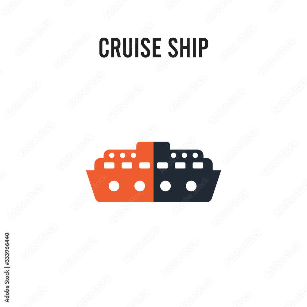 Cruise Ship vector icon on white background. Red and black colored Cruise Ship icon. Simple element illustration sign symbol EPS Cruise Ship vector icon on white background. Red and black colored Cruise Ship icon. Simple element illustration sign symbol EPS