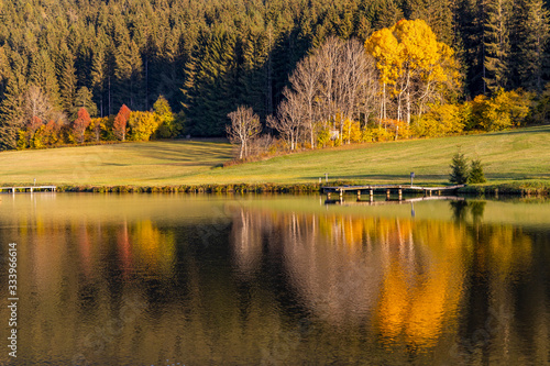 Wallpaper Mural autumn pond under the mountains, Murau district,.Styria, Austria Torontodigital.ca
