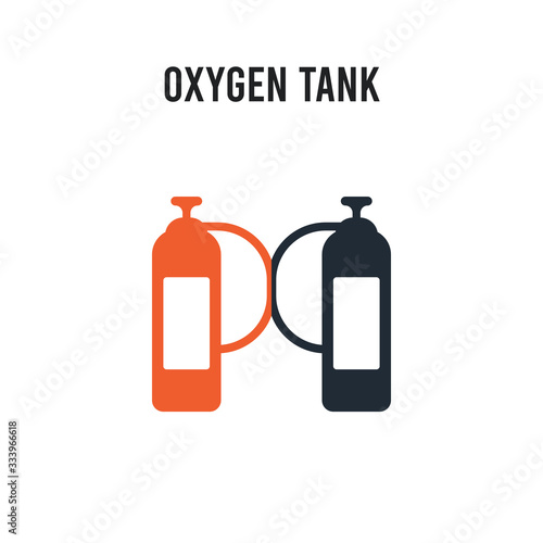 Oxygen tank vector icon on white background. Red and black colored Oxygen tank icon. Simple element illustration sign symbol EPS