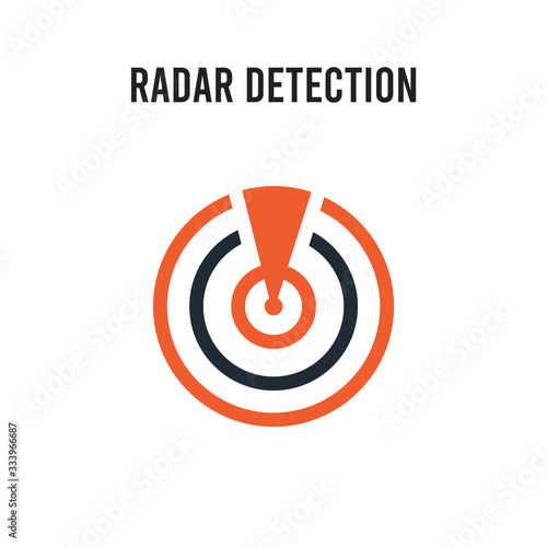 Radar detection vector icon on white background. Red and black colored Radar detection icon. Simple element illustration sign symbol EPS