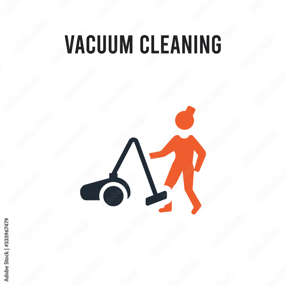 Vacuum cleaning vector icon on white background. Red and black colored Vacuum cleaning icon. Simple element illustration sign symbol EPS