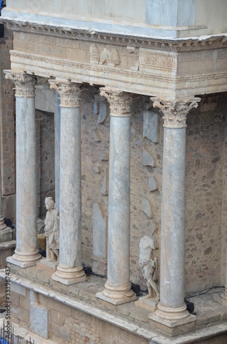 Columns of a Roman Theater in Mérida. - Spain