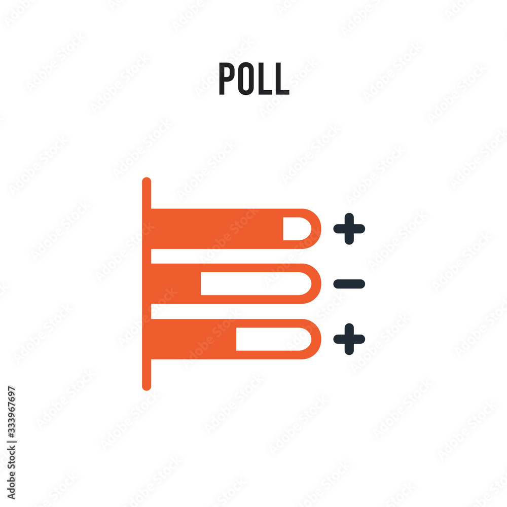 Poll vector icon on white background. Red and black colored Poll icon. Simple element illustration sign symbol EPS Poll vector icon on white background. Red and black colored Poll icon. Simple element illustration sign symbol EPS