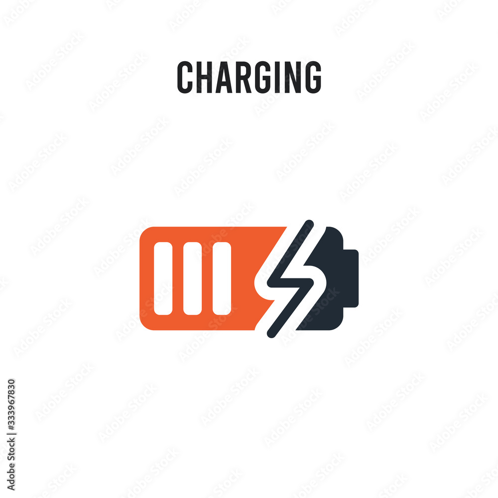 Charging vector icon on white background. Red and black colored Charging icon. Simple element illustration sign symbol EPS Charging vector icon on white background. Red and black colored Charging icon. Simple element illustration sign symbol EPS