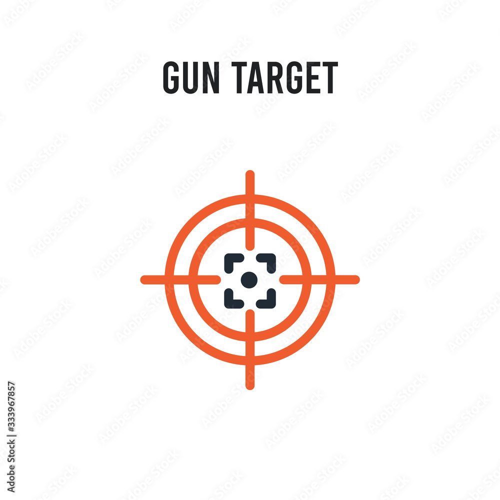 Gun target vector icon on white background. Red and black colored Gun target icon. Simple element illustration sign symbol EPS Gun target vector icon on white background. Red and black colored Gun target icon. Simple element illustration sign symbol EPS