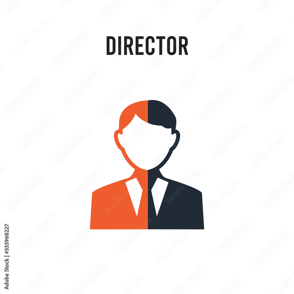 Director vector icon on white background. Red and black colored Director icon. Simple element illustration sign symbol EPS Director vector icon on white background. Red and black colored Director icon. Simple element illustration sign symbol EPS