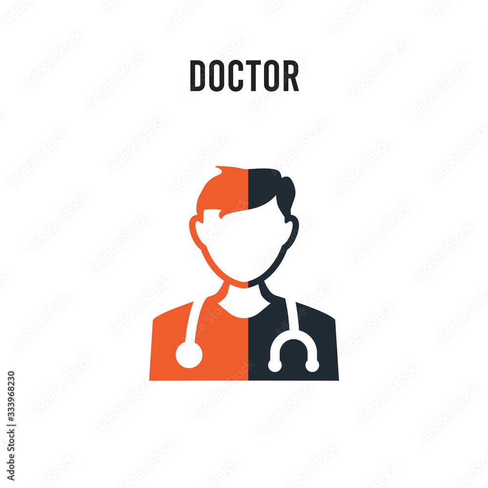 Doctor vector icon on white background. Red and black colored Doctor icon. Simple element illustration sign symbol EPS Doctor vector icon on white background. Red and black colored Doctor icon. Simple element illustration sign symbol EPS