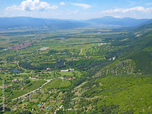 Aerial view of Rose Valley in Bulgaria 