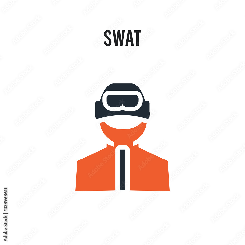 Swat vector icon on white background. Red and black colored Swat icon. Simple element illustration sign symbol EPS