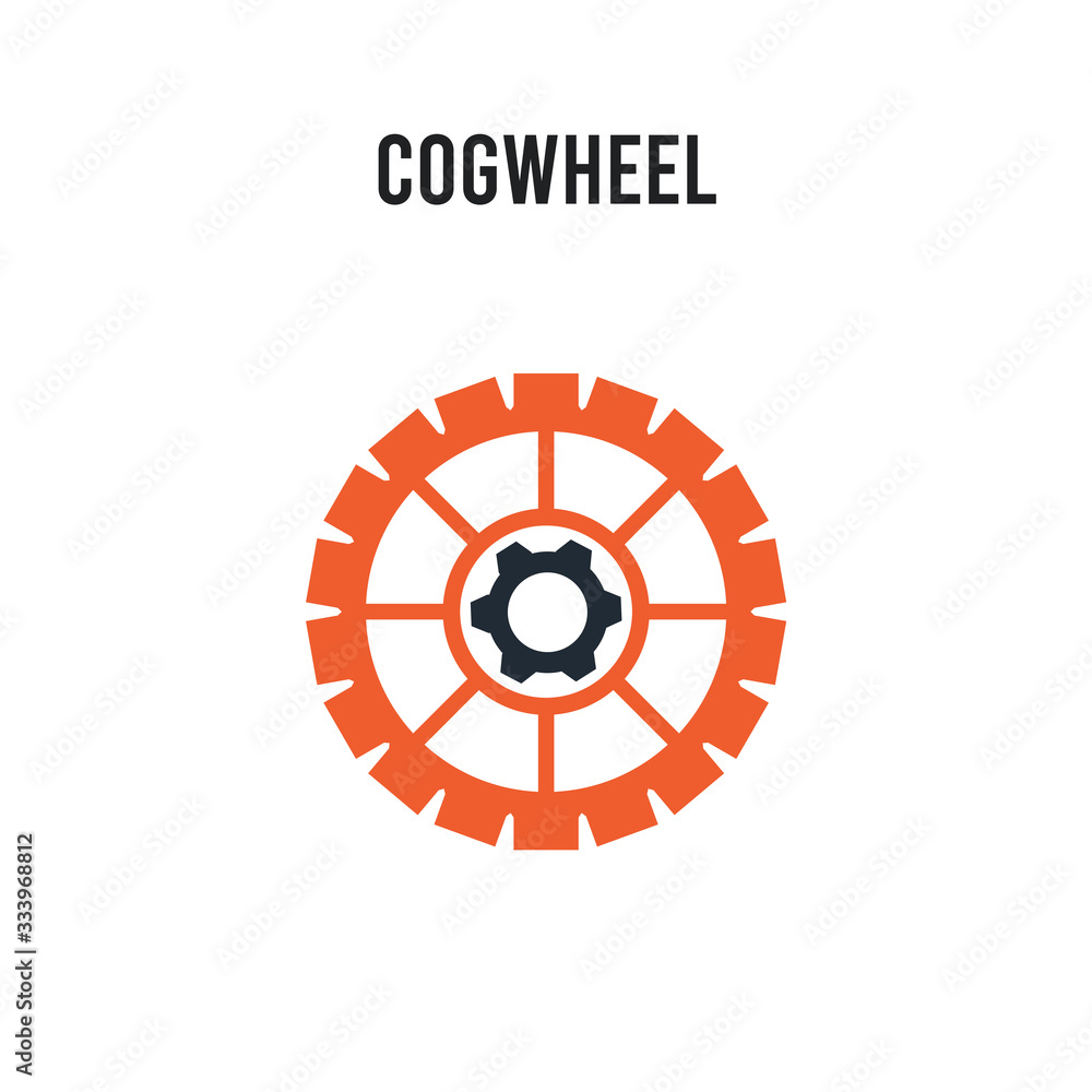 Cogwheel vector icon on white background. Red and black colored Cogwheel icon. Simple element illustration sign symbol EPS Cogwheel vector icon on white background. Red and black colored Cogwheel icon. Simple element illustration sign symbol EPS