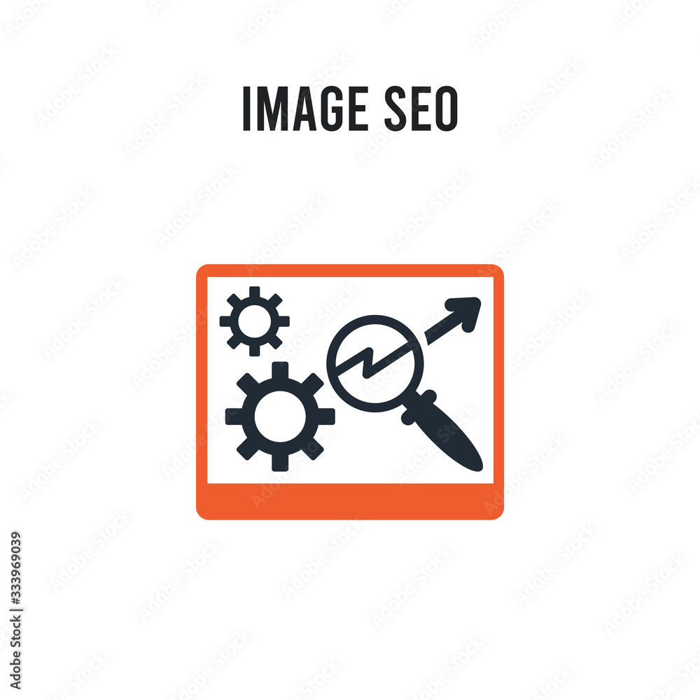 Image SEO vector icon on white background. Red and black colored Image SEO icon. Simple element illustration sign symbol EPS Image SEO vector icon on white background. Red and black colored Image SEO icon. Simple element illustration sign symbol EPS