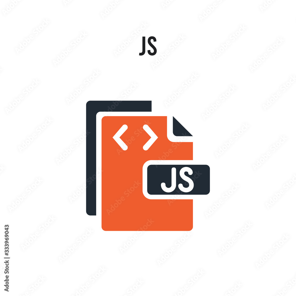 Js vector icon on white background. Red and black colored Js icon ...