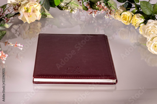 Solid-skinned wedding photo book in eco-leather cover