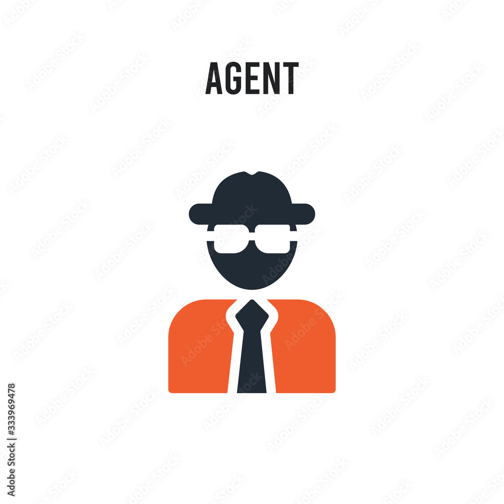 Agent vector icon on white background. Red and black colored Agent icon. Simple element illustration sign symbol EPS