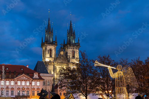 Wallpaper Mural Old town square in Prague at Christmass time, Czech Republic Torontodigital.ca
