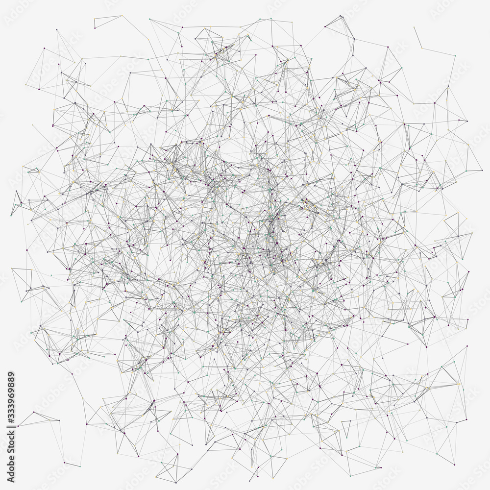 Fototapeta premium Network Mesh Random Procedural Art background illustration